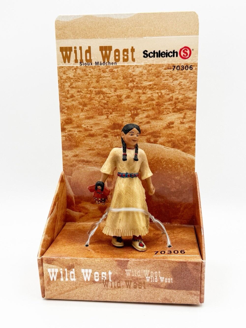 Vtg Schleich Wild West 70306 Sioux Girl Native American Figure Doll 3" 2005 New